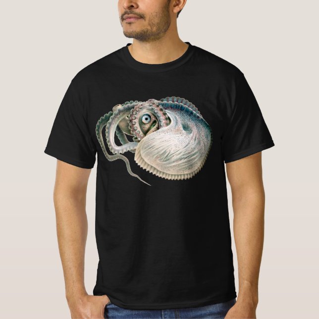 Vintage Octopus Argonaut, Meerestiere T-Shirt (Vorderseite)