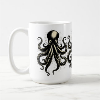Vintage Octopus Curious Tentacles Ink Illustration Kaffeetasse