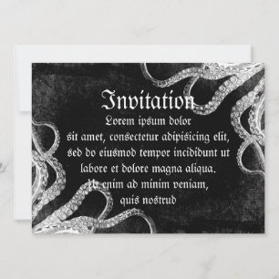 Vintage Octopus Dark Einladung