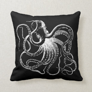 Vintage Octopus-Illustration Kissen