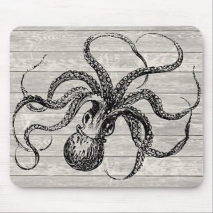 Vintage Octopus-Illustration Mousepad