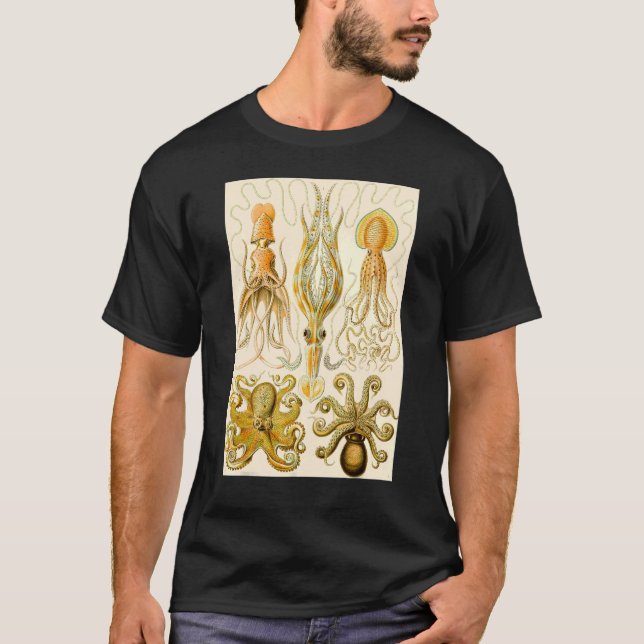 Vintage Octopus-Illustration T-Shirt (Vorderseite)