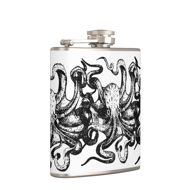 Vintage Octopus  Nautical Themes  Flachmann (Rechts)
