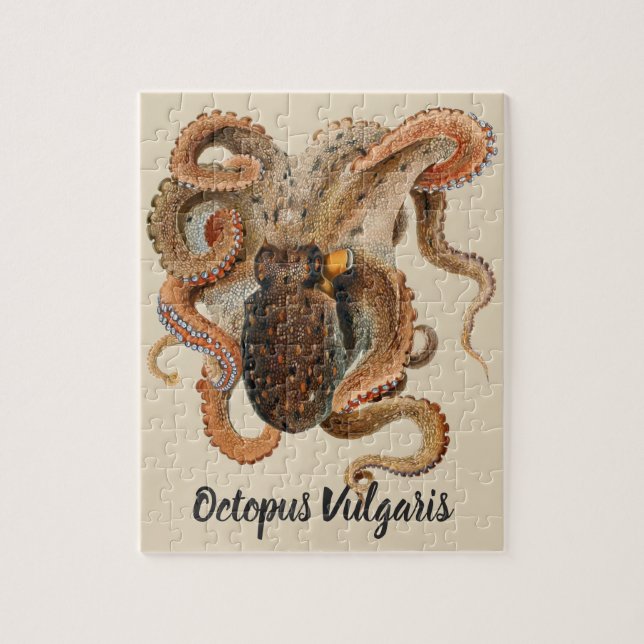 Vintage Octopus Vulgaris, Meerestiere Puzzle (Vertikal)