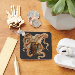 Vintage Octopus Vulgaris, Meerestiere Schlüsselanhänger