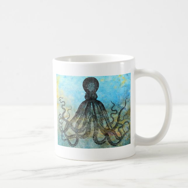 Vintage OctopusCollage Tasse (Rechts)