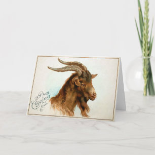 Vintage Odd Goat Weihnachtskarte Feiertagskarte