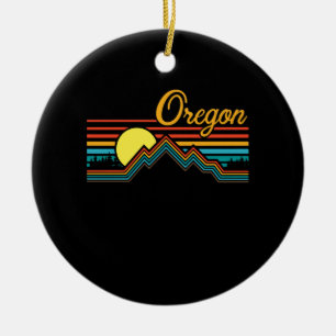 Vintage ODER Oregon Berge Outdoor-Abenteuer Keramik Ornament