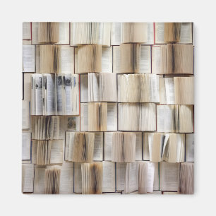 Vintage offene Bücher Buchseiten Magnet