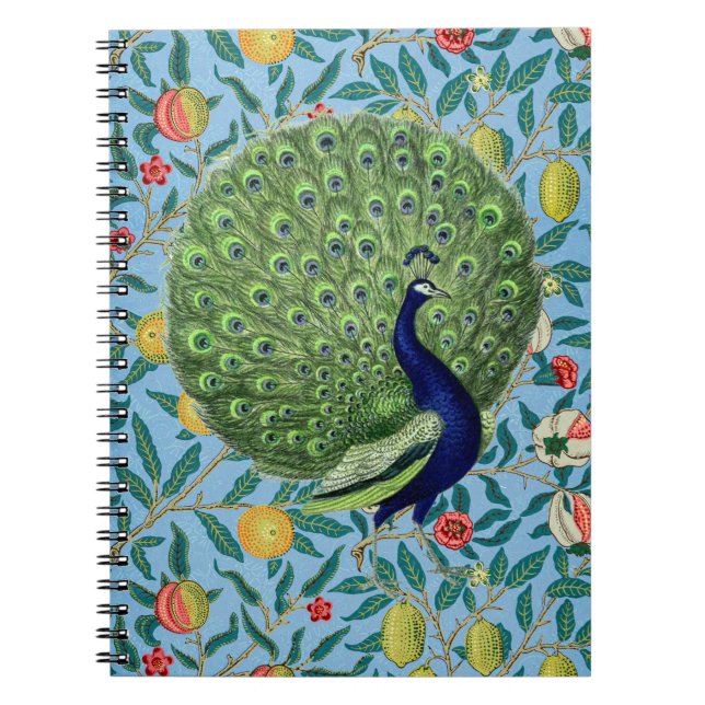 Vintage offene Lüfterfedern Peacock Notizblock (Vorderseite)