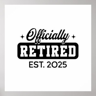 Vintage offiziell im Ruhestand 2025 Lustiger Ruhes Poster