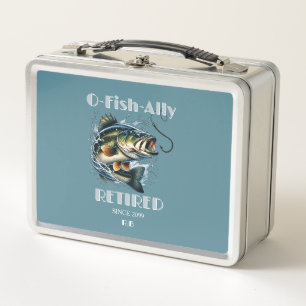 Vintage OFishAlly Ruheständler Großer Fisch Beißt Metall Brotdose