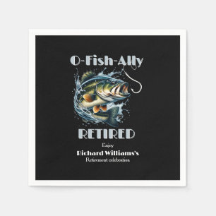 Vintage OFishAlly Ruheständler Großer Fisch Beißt Serviette