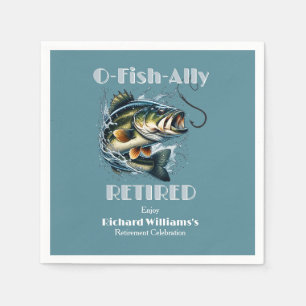 Vintage OFishAlly Ruheständler Großer Fisch Beißt Serviette