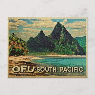 Vintage Ofu Süd-Pazifik Postkarte