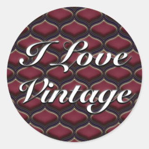 Vintage-Ogee-Rote-Beeren Runder Aufkleber