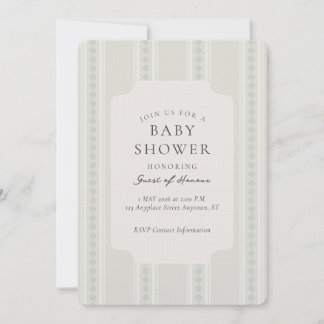 Vintage-Ogee-Streifen geometrische Babyparty Einladung