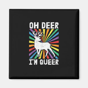 Vintage Oh Deer Ich bin queer Pride LGBT Gay Lesbi Magnet