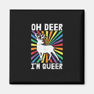 Vintage Oh Deer Ich bin queer Pride LGBT Gay Lesbi Magnet
