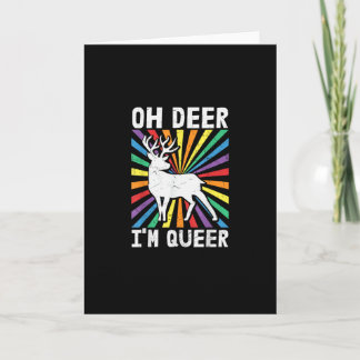 Vintage Oh Deer I'm Queer Pride LGBT Gay Lesbian Karte