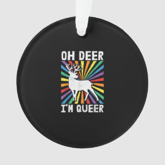 Vintage Oh Deer I'm Queer Pride LGBT Gay Lesbian Ornament