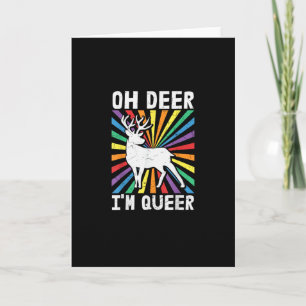 Vintage Oh Hirsch Ich bin Queer Pride LGBT Gay Les Karte