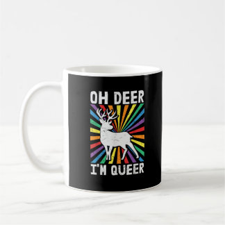Vintage Oh Hirsch Ich bin Queer Pride LGBT Schwul  Kaffeetasse