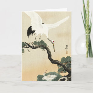 Vintage Ohara Koson Japanischer Kranich Kiefern Ku Karte