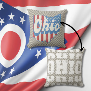 Vintage Ohio abgenutzt geometrisch Kissen