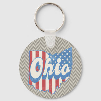 Vintage Ohio abgenutzt geometrisch männlich Schlüsselanhänger