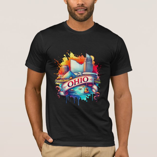 Vintage Ohio Map T-Shirts – Retro us state (Vorderseite)