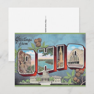 Vintage Ohio Postkarte