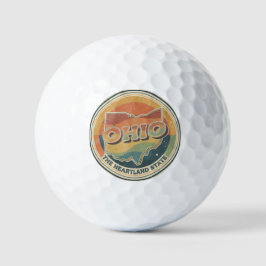 Vintage Ohio State Karte Stolz Design, Retro Golfball