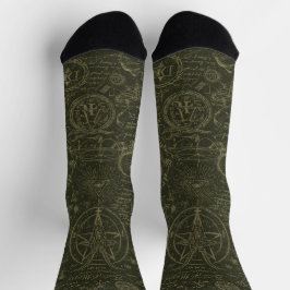 Vintage Okkult Alchemie Symbole Gothic Esoterik Socken