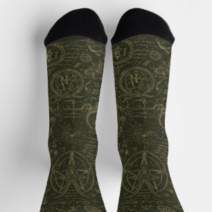 Vintage Okkult Alchemie Symbole Gothic Esoterik Socken