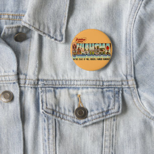 Vintage-Oklahoma-Grußpostkarte Button