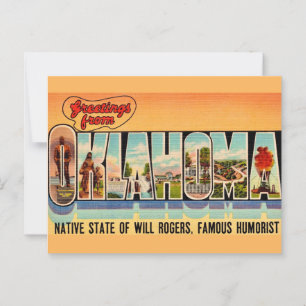 Vintage-Oklahoma-Grußpostkarte Postkarte