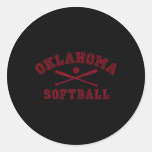 Vintage Oklahoma Softball-Ausrüstung  Runder Aufkleber