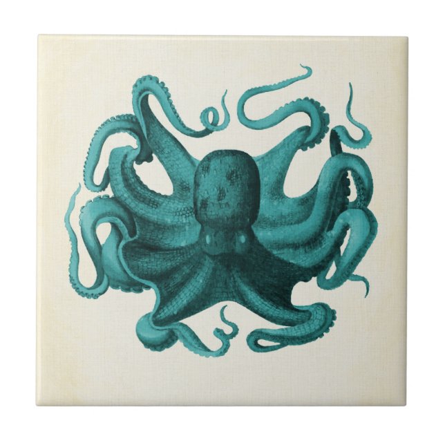 Vintage Oktopus Fliese (Vorderseite)