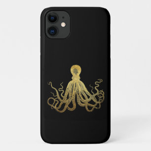Vintage Oktopus Gold Schwarz Tinte Küstennautik Case-Mate iPhone Hülle