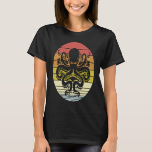 Vintage-Oktopus Kraken Ozean Kopffüßer Meer Retro  T-Shirt
