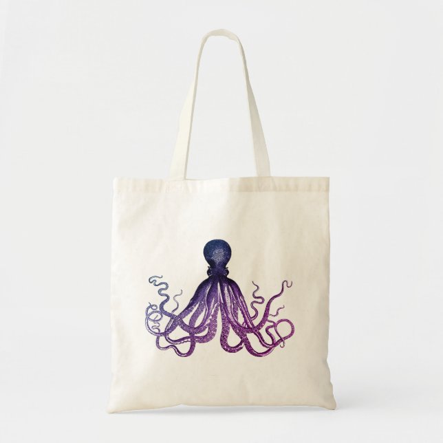 Vintage-Oktopus-Meeresleben  Tragetasche (Vorne)
