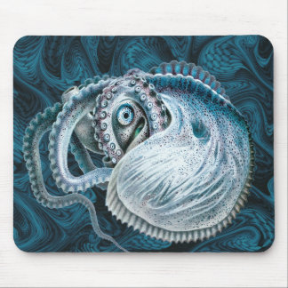 Vintage Oktopus Tintenfisch Nautilus Argonaut Mousepad