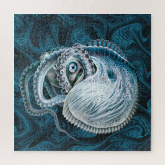 Vintage Oktopus Tintenfisch Nautilus Argonaut Puzzle