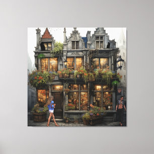 Vintage Old Amsterdam Kunst Leinwanddruck