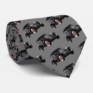 Vintage Old Classic Black Car Pattern Masculine Krawatte
