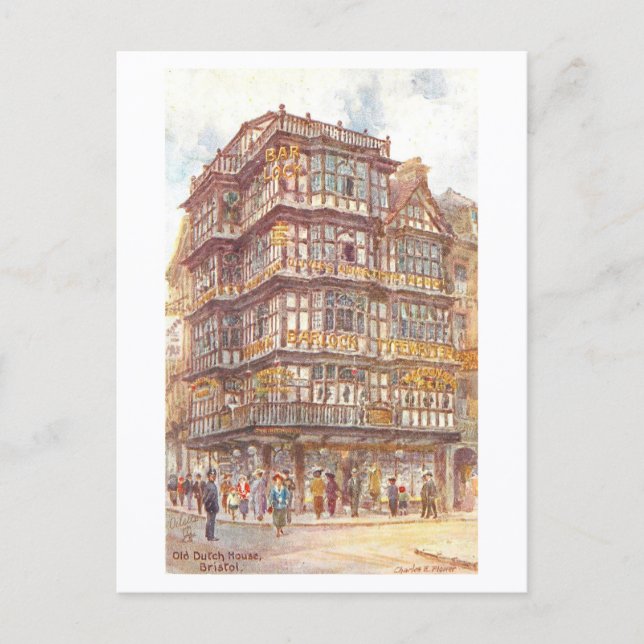 Vintage Old Dutch House, Bristol Postkarte (Vorderseite)
