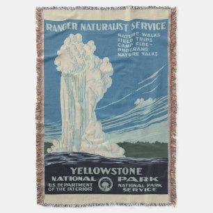 Vintage Old Faithful im Yellowstone-Nationalpark Decke