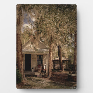 Vintage Old Florida rustikale Holzhütte Fotoplatte