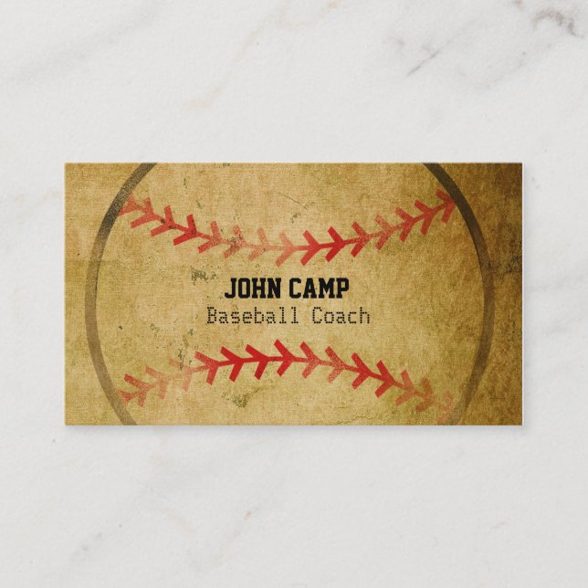 Vintage Old Look Baseball Sports Business Card Visitenkarte (Vorderseite)